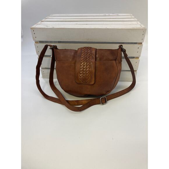 VILENCA HOLLAND SMALL BROWN GENUINE LEATHER CROSSBODY BAG - Picture 2 of 10